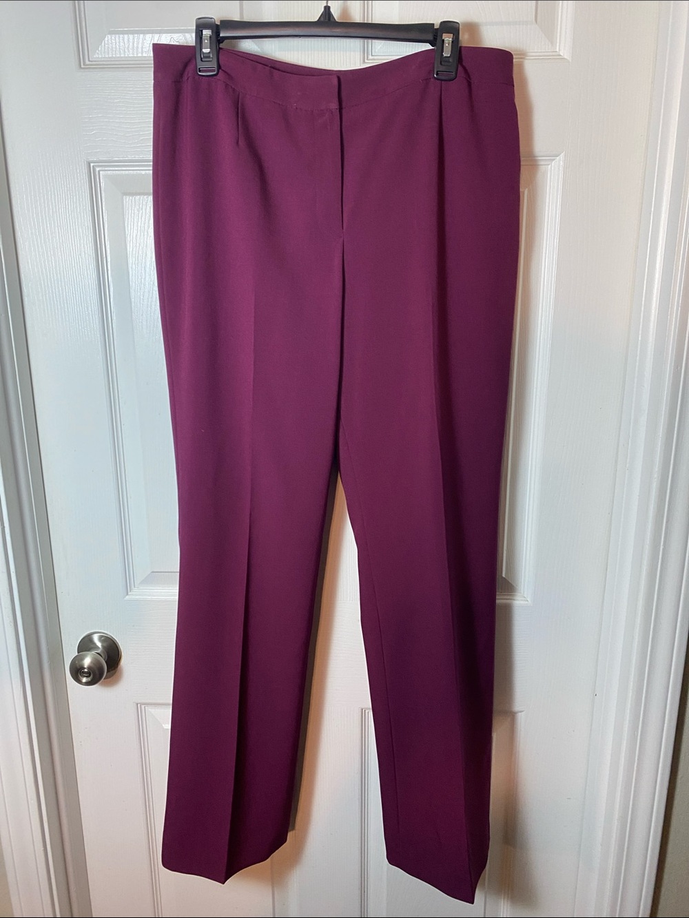 Kasper Plum Straight-Leg Tailored Trousers Size 10